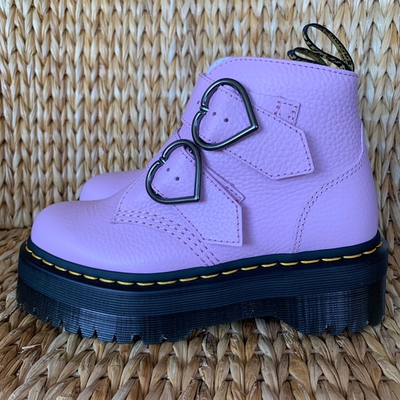 New Dr. Martens Devon Pink Platform Boots - Picture 4 of 4